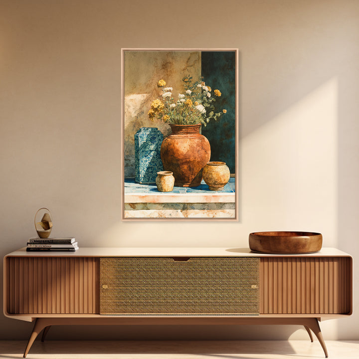 Antique Copper Pot and Flowers Still Life Canvas Print, French Country Art, Home Decor Gift, Farmhouse Decor, Fine Art, Country, FCA-2x3-32