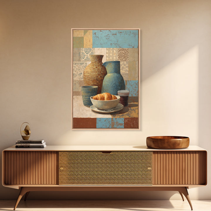 Caf Au Lait Bowl Canvas Print, French Country Art, Fine Art Print, Farmhouse Decor, Oil Painting, Country, Digital Prints, FCA-2x3-66