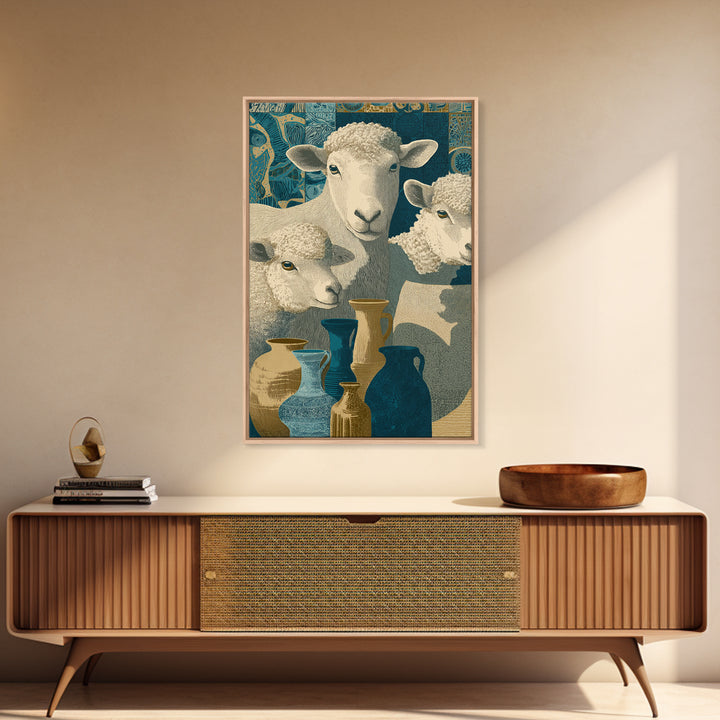 Pastoral Sheep in Rolling Countryside Canvas Print, French Country Art, Statement Artwork, Farmhouse Decor, Fine Art, Country, FCA-2x3-70
