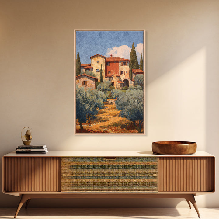 Sunlit Provence Olive Grove Framed Canvas Print, French Country Art, Contemporary Art, Farmhouse Decor, Fine Art, Country, FCA-2x3-85