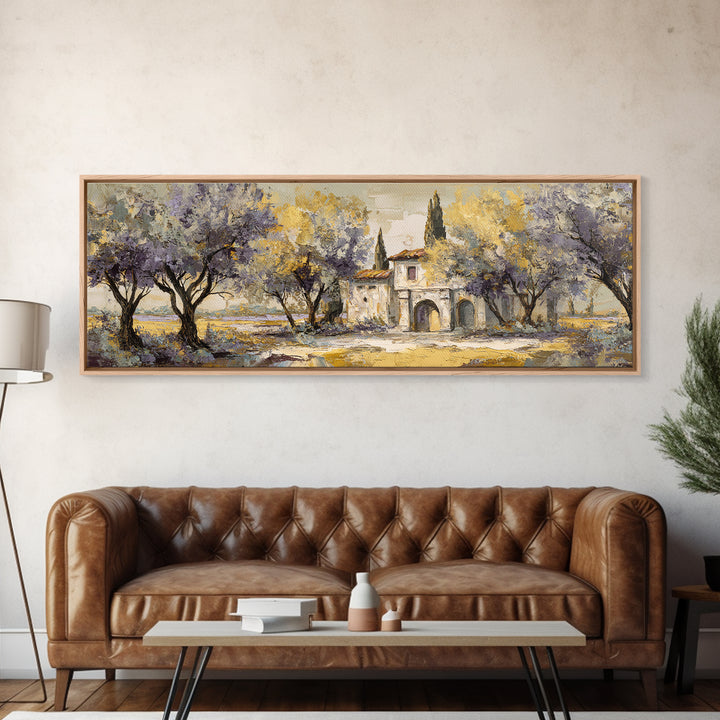 Sunlit Provence Olive Grove Canvas Print, French Country Art, Original Painting, Farmhouse Decor, Country, Coastal Wall Art, FCA-3x1-21