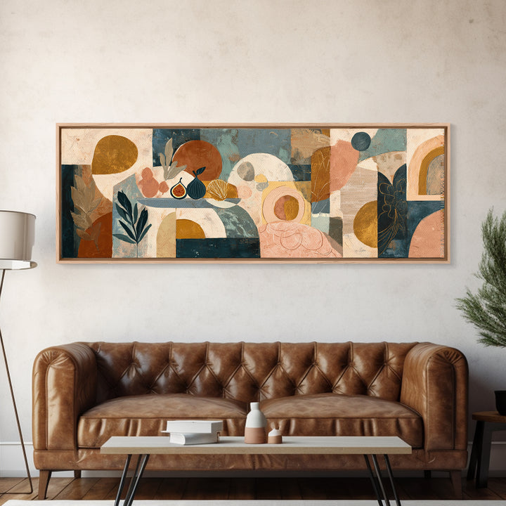 Figs on Ceramic Plate Framed Canvas Print, French Country Art, Downloadable Art, Farmhouse Decor, Abstract Art, Country, FCA-3x1-32