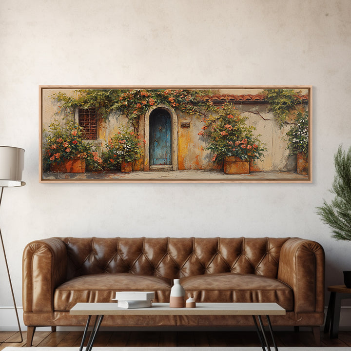 Rustic Door Covered Framed Canvas Print, French Country Art, Textured Painting, Farmhouse Decor, Country, Home Decor Gift, FCA-3x1-9
