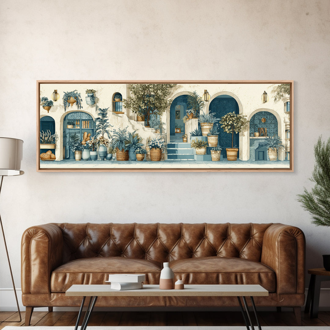 French Market Basket Canvas Print, French Country Art, Landscape Painting, Farmhouse Decor, Fine Art, Country, Neutral Decor, FCA-3x1-95