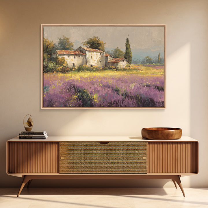 Lavender Field with Distant Stone Farmhouse Canvas Print, French Country Art, Printable Art, Farmhouse Decor, Fine Art, Country, FCA-3x2-53