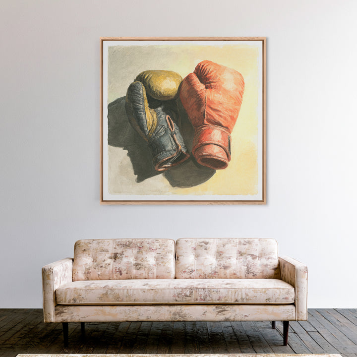 Boxing Gloves Still Life Framed Canvas Print, Fitness Studio Art, Gym Poster, Gym Decor, Fine Art, Motion, Modern Decor, FSA-1x1-29