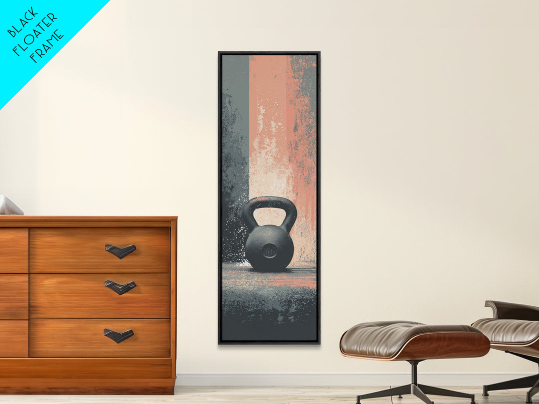 Kettlebell and Chalk Dust Canvas Print, Fitness Studio Art, Home Gym Sign, Gym Decor, Fine Art, Motion, Motivational Canvas, FSA-1x3-42