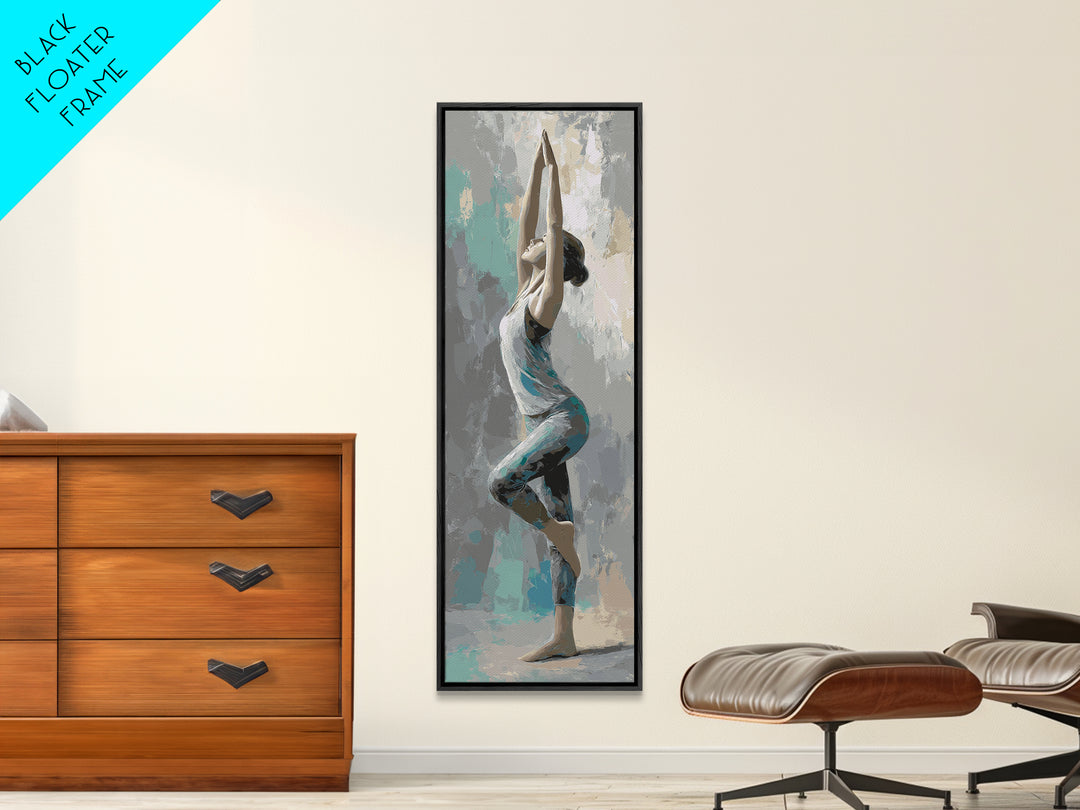 Yoga Warrior Pose Canvas Print, Fitness Studio Art, Wall Decor, Gym Decor, Fine Art, Motion, Contemporary Art, Wall Art, FSA-1x3-43