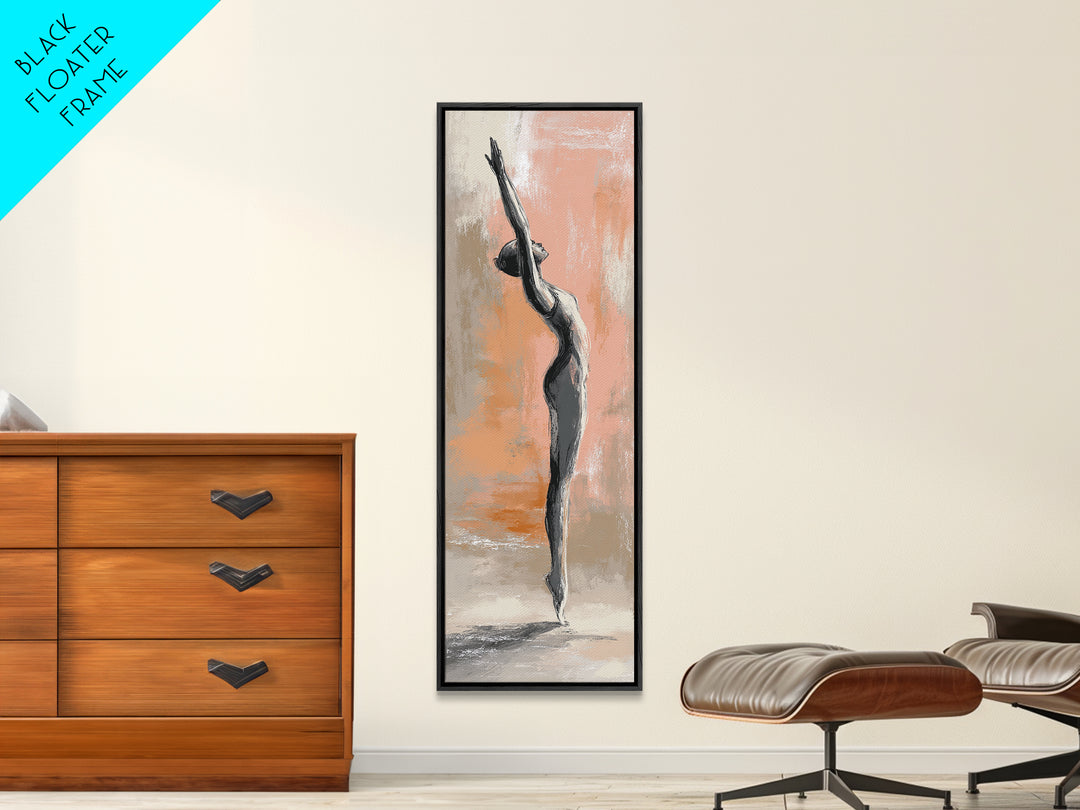 Yoga Warrior Pose Canvas Print, Fitness Studio Art, Minimalist Decor, Gym Decor, Fine Art, Motion, Modern Wall Decor, FSA-1x3-67