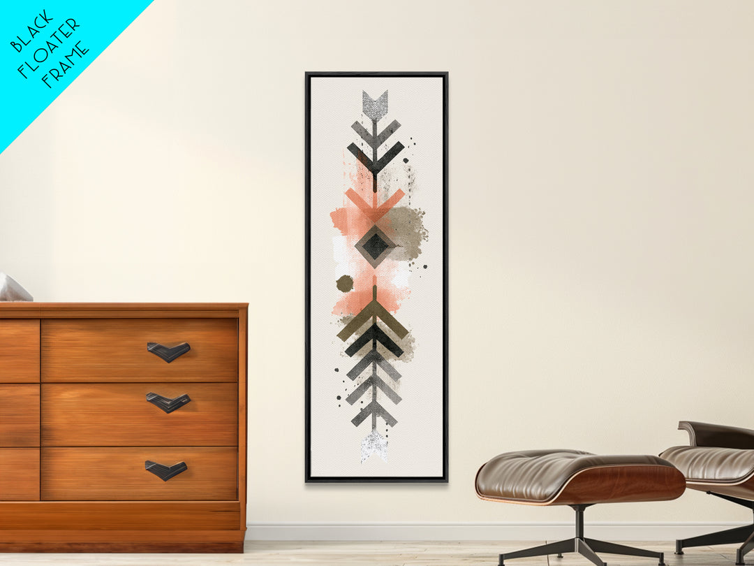 Minimal Motivational Symbol Using Arrows and Shapes Canvas Print, Fitness Studio Art, Fine Art Print, Gym Decor, Motion, FSA-1x3-73