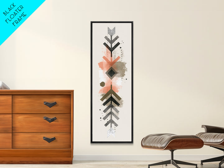 Minimal Motivational Symbol Using Arrows and Shapes Canvas Print, Fitness Studio Art, Fine Art Print, Gym Decor, Motion, FSA-1x3-73