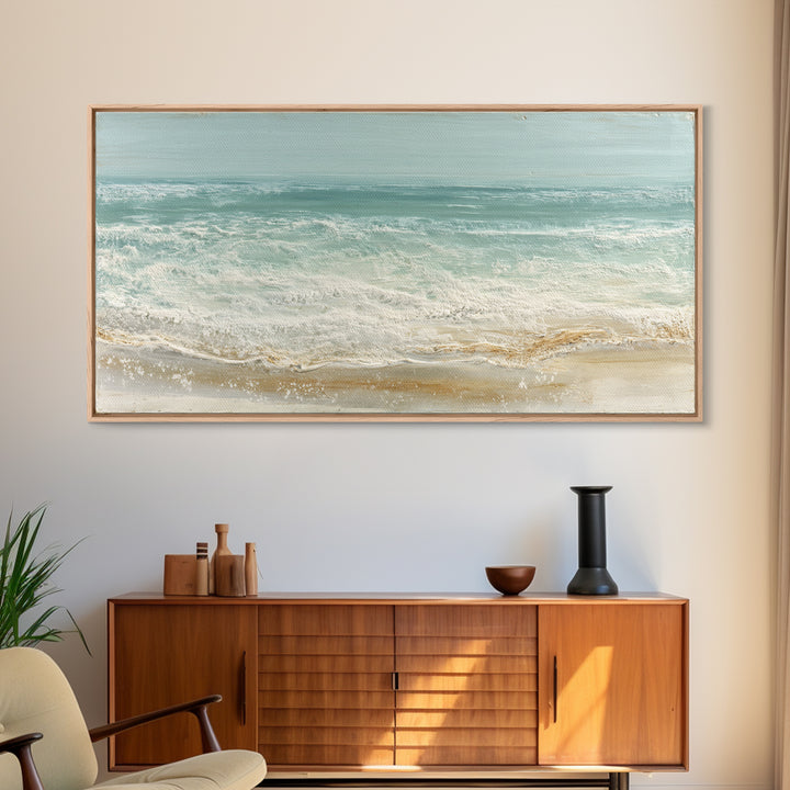 Tropical Trail Hike Landscape for Wellness Mood Framed Canvas Print, Fitness Studio Art, Boho Decor, Gym Decor, Motion, FSA-2x1-65