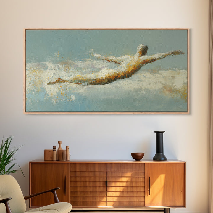 Abstract Human Figure Canvas Print, Fitness Studio Art, Luxury Decor, Gym Decor, Motion, Modern Wall Art, Motivational Poster, FSA-2x1-94