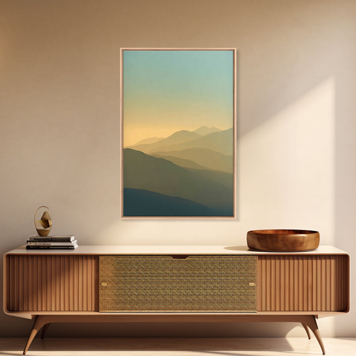 Sunrise over Mountains as Endurance Metaphor Framed Canvas Print, Fitness Studio Art, Gym Decor, Fine Art, Motion, Gym Wall Art, FSA-2x3-56