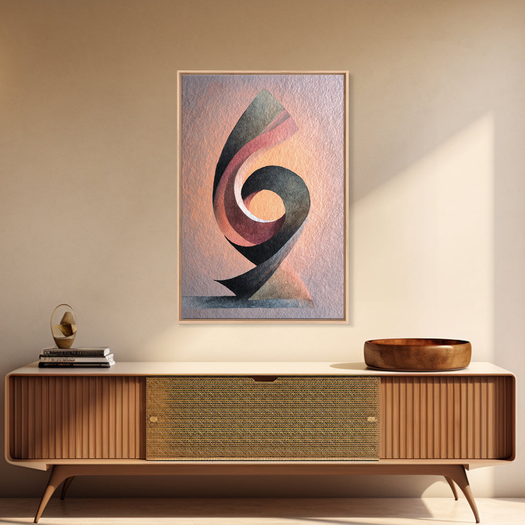 Gymnast Ribbon Forming a Spiral Composition Canvas Print, Fitness Studio Art, Pelvic Floor Art, Gym Decor, Fine Art, Motion, FSA-2x3-79