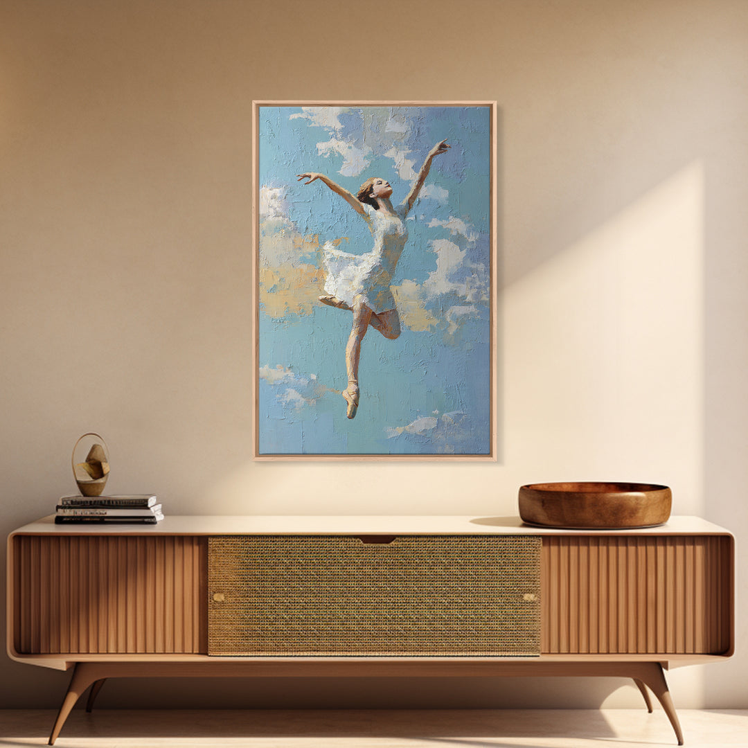 Dancer Leap with Painterly Energy Canvas Print, Fitness Studio Art, Luxury Decor, Gym Decor, Fine Art, Motion, Modern Wall Art, FSA-2x3-91