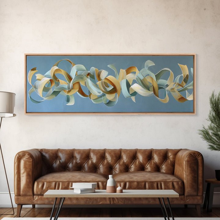 Gymnast Ribbon Forming a Spiral Composition Framed Canvas Print, Fitness Studio Art, Gym Poster, Gym Decor, Fine Art, Motion, FSA-3x1-15