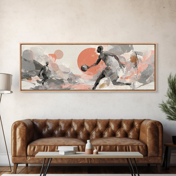 Basketball Player in Explosive Motion Canvas Print, Fitness Studio Art, Minimalist Decor, Gym Decor, Fine Art, Motion, FSA-3x1-38