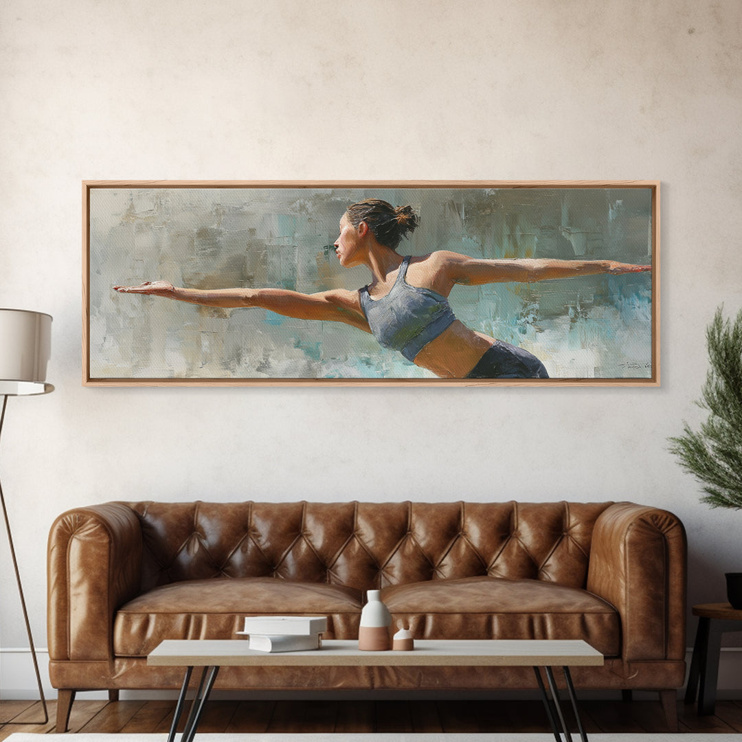 Female Athlete Stretching Canvas Print, Fitness Studio Art, Art Print, Gym Decor, Fine Art, Motion, Motivational Poster, FSA-3x1-43
