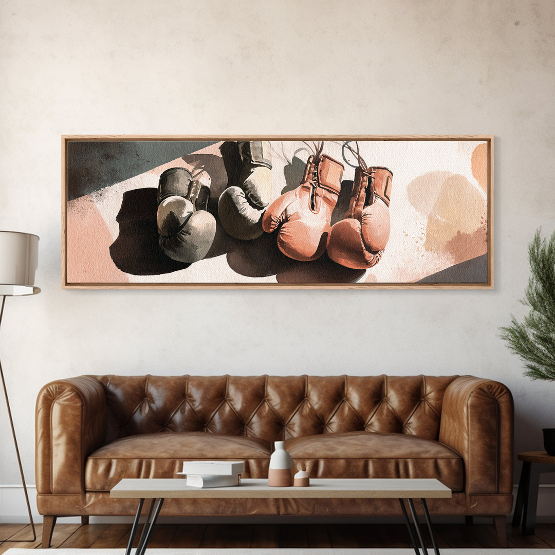 Boxing Gloves Still Life Canvas Print, Fitness Studio Art, Printable Art, Gym Decor, Fine Art, Motion, Home Gym Sign, FSA-3x1-45