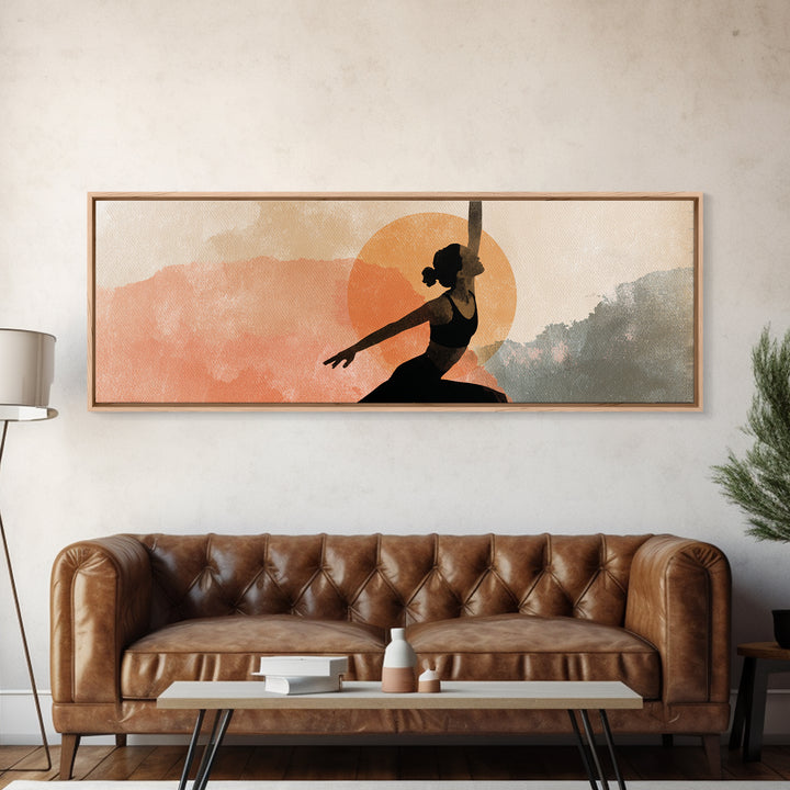 Female Athlete Stretching Framed Canvas Print, Fitness Studio Art, Wall Art, Gym Decor, Abstract Art, Motion, Motivation Poster, FSA-3x1-67