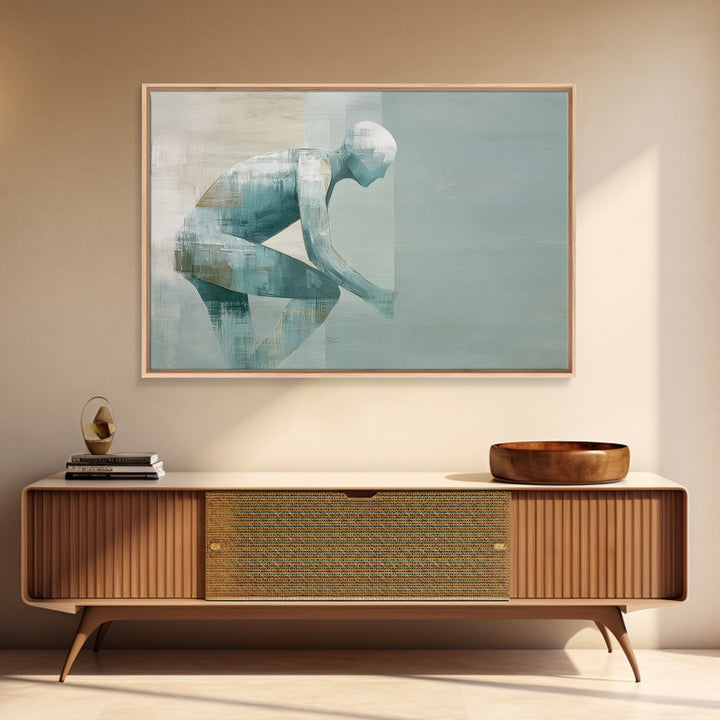 Cycling Figure in Bold Speed Lines Canvas Print, Fitness Studio Art, Luxury Decor, Gym Decor, Fine Art, Motion, Modern Wall Art, FSA-3x2-12