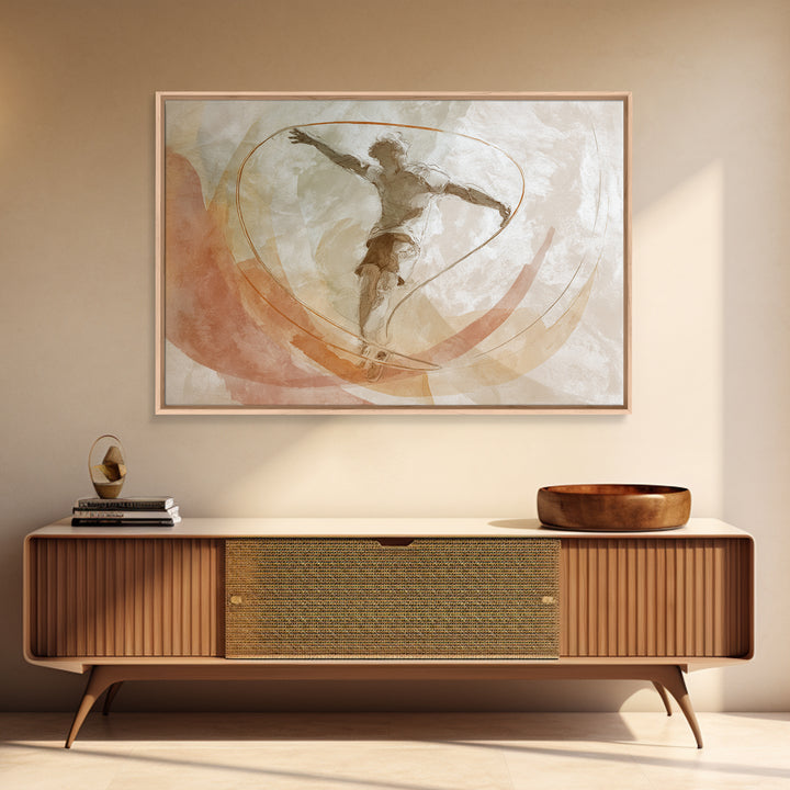 Jump Rope Movement Captured as Curved Lines Framed Canvas Print, Fitness Studio Art, Room Decor, Gym Decor, Fine Art, Motion, FSA-3x2-14