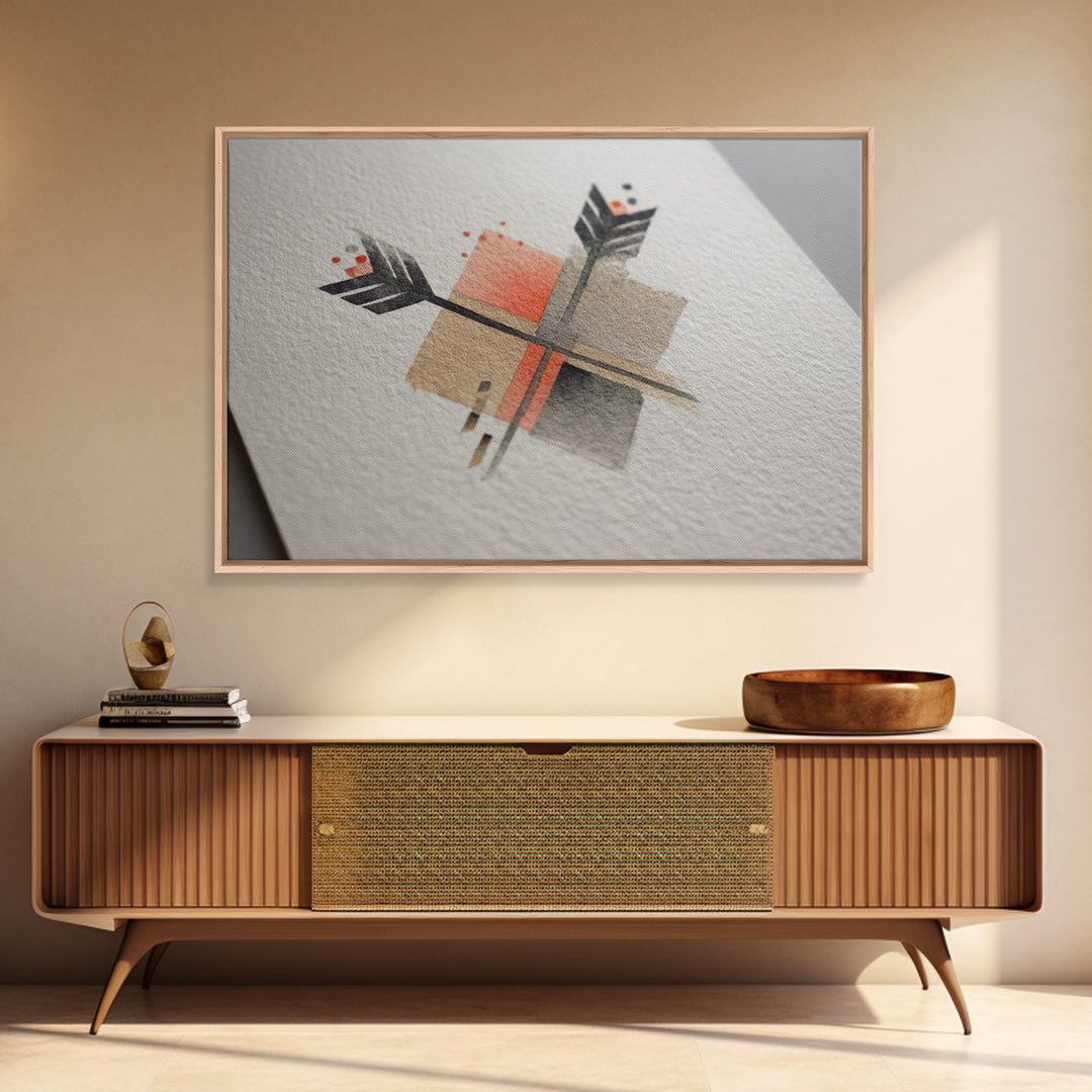 Minimal Motivational Symbol Using Arrows and Shapes Canvas Print, Fitness Studio Art, Printable Wall Art, Gym Decor, Motion, FSA-3x2-17