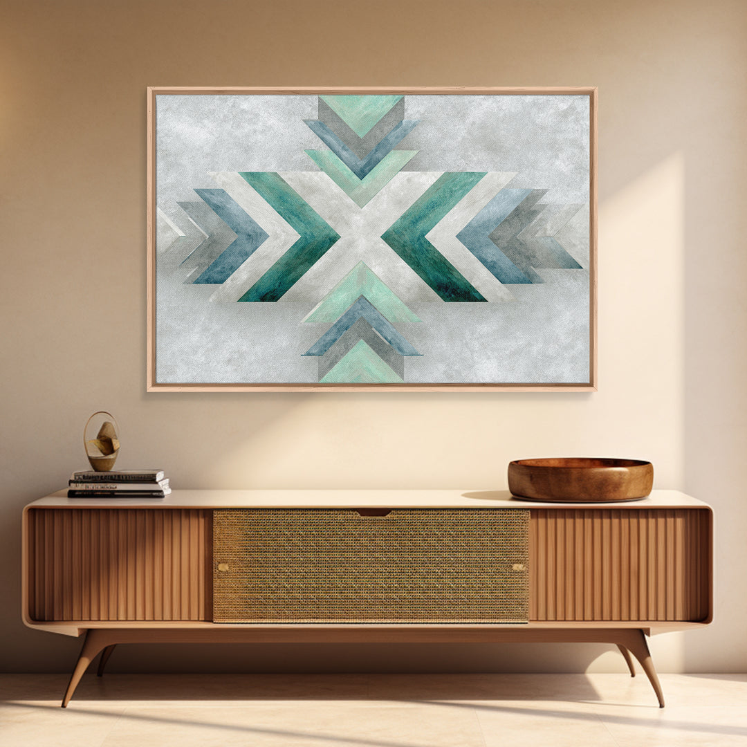 Minimal Motivational Symbol Using Arrows and Shapes Framed Canvas Print, Fitness Studio Art, Fitness, Gym Decor, Abstract Art, FSA-3x2-65