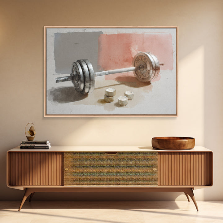Barbell Plate Study Framed Canvas Print, Fitness Studio Art, Minimalist Art Print, Gym Decor, Fine Art, Motion, Home Decor, FSA-3x2-92