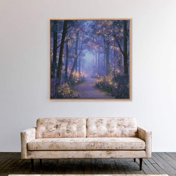 Enchanted Forest Path Glowing Canvas Print, Fairy Tale Art, Room Decor, Living Room Decor, Fine Art, Storybook, Original Art, FTA-1x1-49