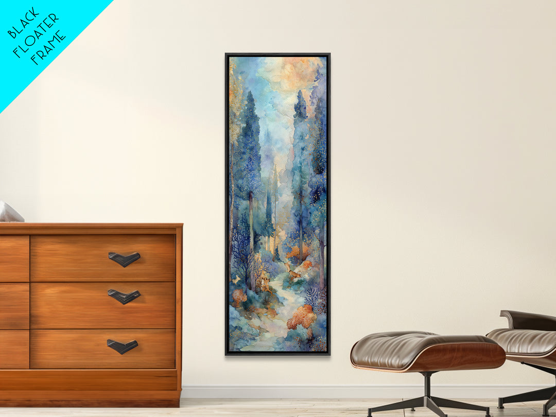 Princess Silhouette with Moonlit Garden Flowers Canvas Print, Fairy Tale Art, Home Decor, Living Room Decor, Storybook, FTA-1x3-16
