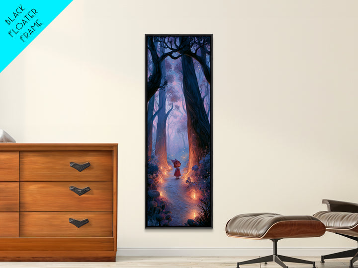 Enchanted Forest Path Glowing Canvas Print, Fairy Tale Art, Minimalist Decor, Living Room Decor, Oil Painting, Storybook, FTA-1x3-37