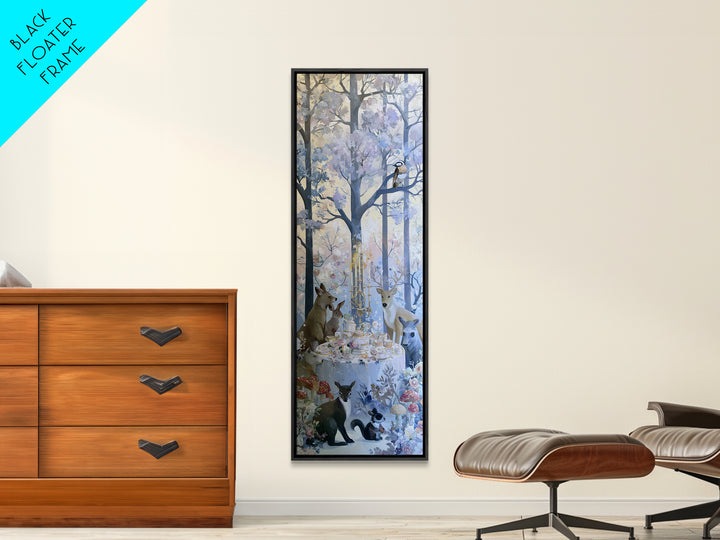 Woodland Tea Party Canvas Print, Fairy Tale Art, Princess Wall Art, Living Room Decor, Oil Painting, Storybook, Fine Art Print, FTA-1x3-55