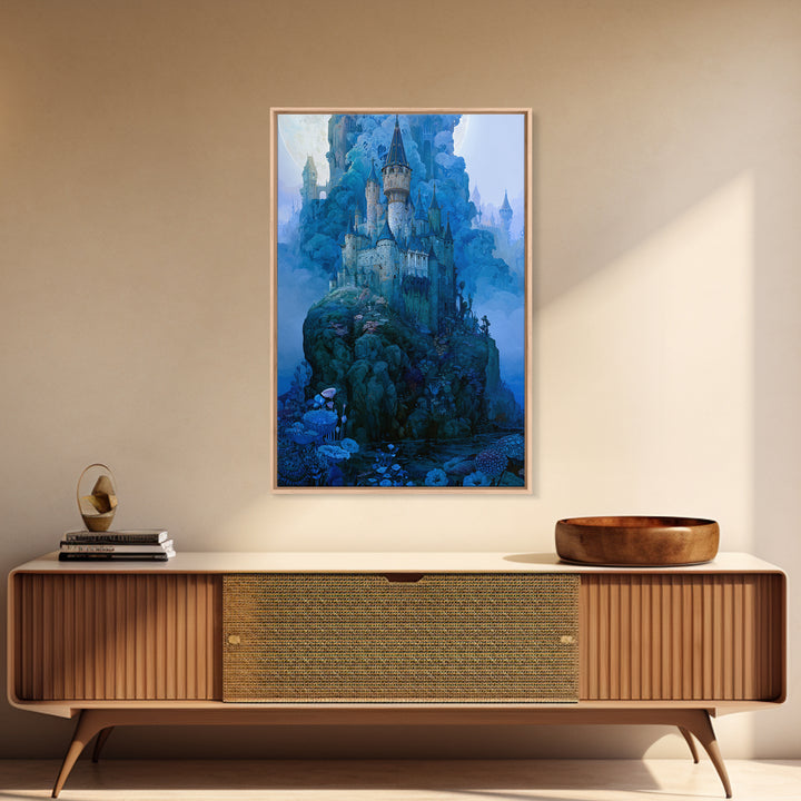 Storybook Castle on a Misty Hill Canvas Print, Fairy Tale Art, Contemporary Art, Living Room Decor, Fine Art, Storybook, FTA-2x3-10