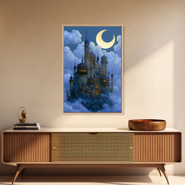 Storybook Castle on a Misty Hill Canvas Print, Fairy Tale Art, Canvas Wall Art, Living Room Decor, Fine Art, Storybook, FTA-2x3-82