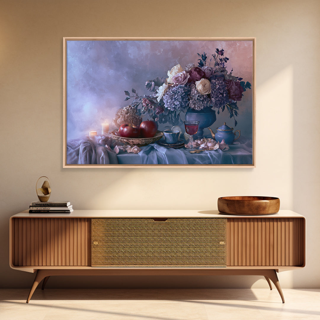 Enchanted Apple with Deep Red Shine Framed Canvas Print, Fairy Tale Art, Whimsical Wall Art, Living Room Decor, Storybook, FTA-3x2-24