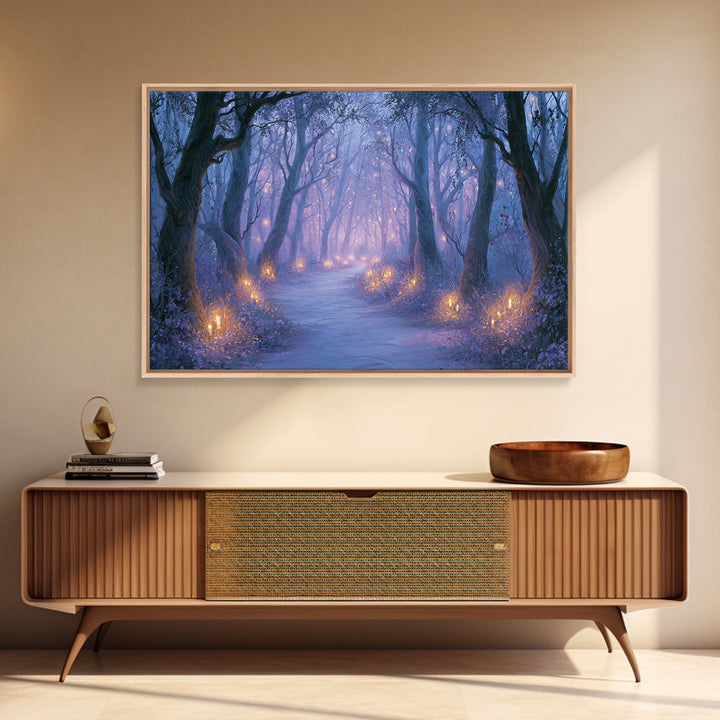 Enchanted Forest Path Glowing Canvas Print, Fairy Tale Art, Modern Decor, Living Room Decor, Fine Art, Storybook, Wall Decor, FTA-3x2-53