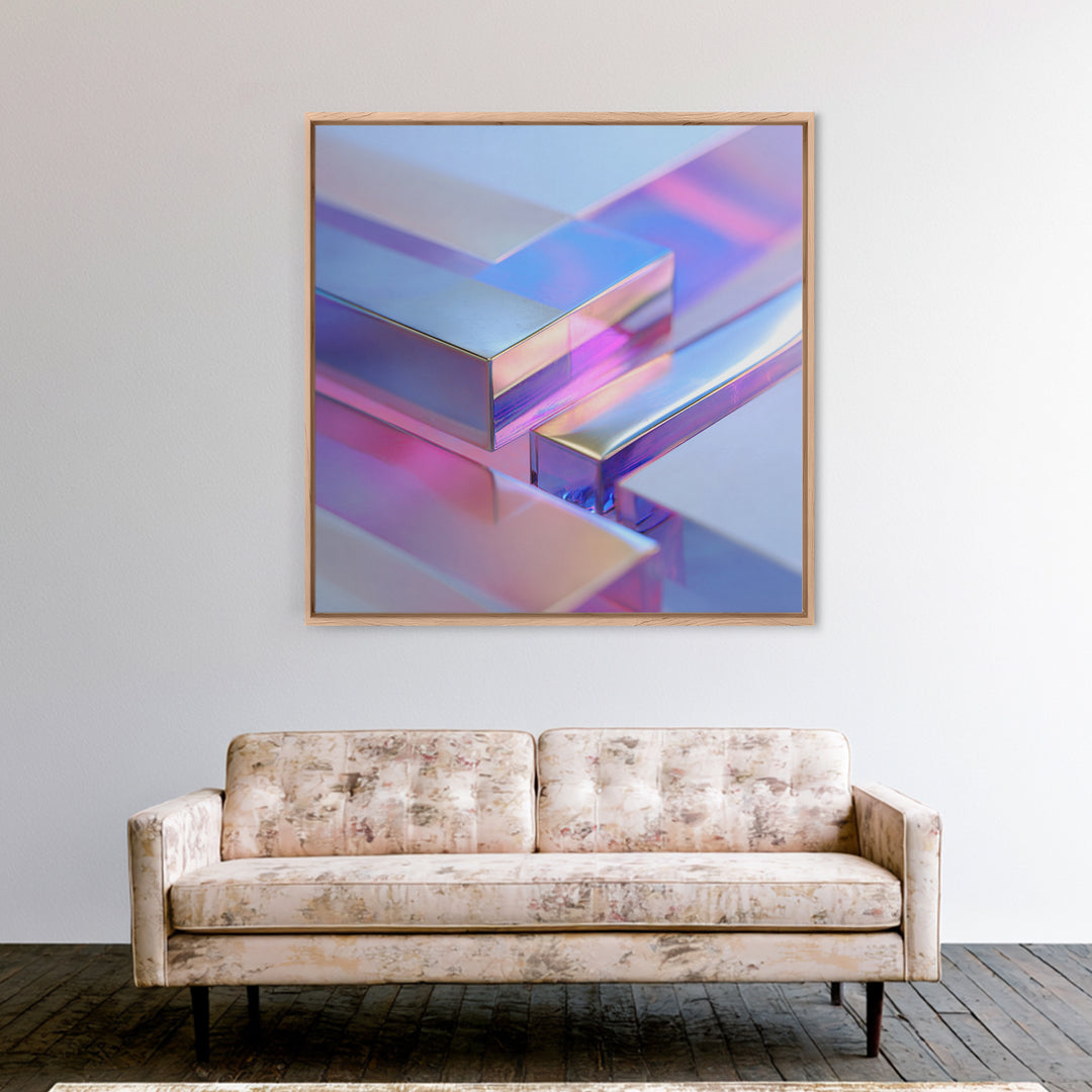 Smooth Titanium Shapes Canvas Print, Futuristic Art, Modern Wall Art, Living Room Decor, Abstract Art, Future, Victorian Decor, FUT-1x1-23