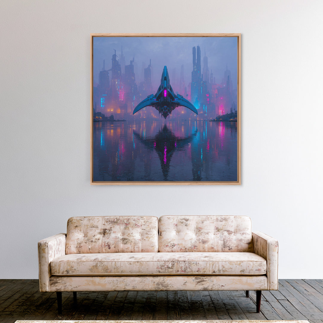 Future Ocean Lab Canvas Print, Futuristic Art, Wall Art, Living Room Decor, Fine Art, Future, Printable Art, Unique Wall Art, FUT-1x1-87