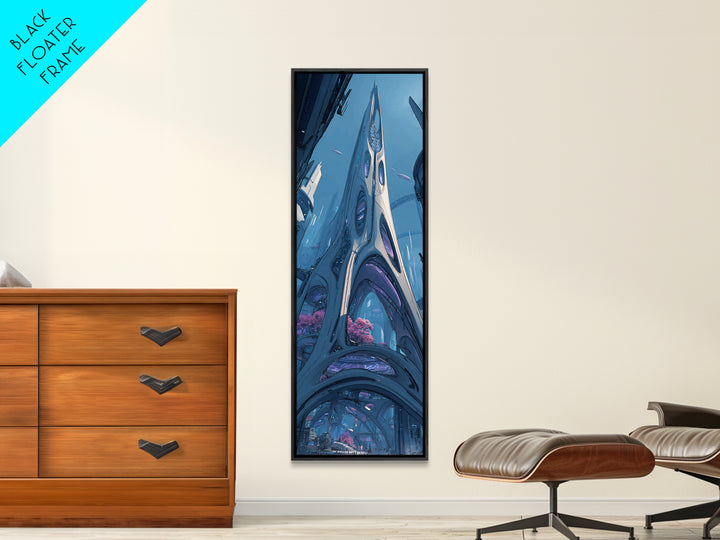 Future Ocean Lab Canvas Print, Futuristic Art, Boho Decor, Living Room Decor, Future, Mid Century Modern, Digital Wall Art, FUT-1x3-27