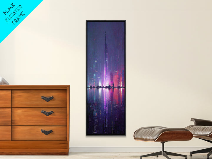 Floating Glass Architecture Above Reflective Water Canvas Print, Futuristic Art, Canvas Wall Art, Living Room Decor, Future, FUT-1x3-63