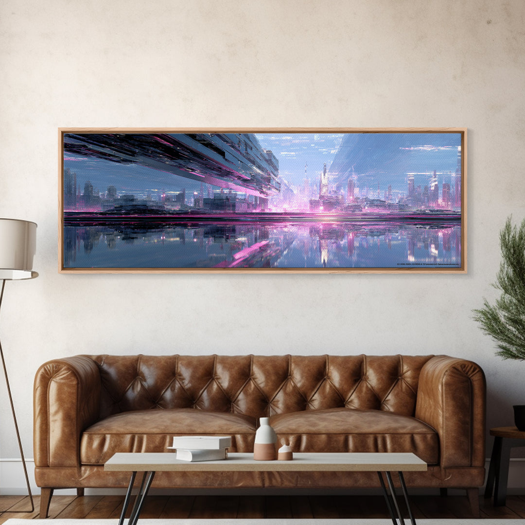 Smooth Titanium Shapes Canvas Print, Futuristic Art, Home Decor, Living Room Decor, Fine Art, Future, Unique Wall Art, FUT-3x1-39