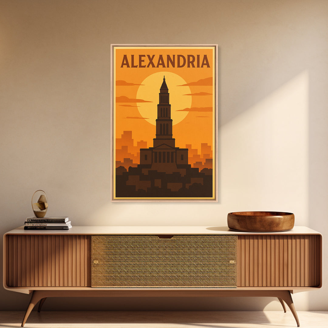 Alexandria Virginia Travel Poster, Canvas Print, Gold Art Deco Poster Art, Alexandria Travel Art, Travel Poster Art, Office Decor, Wall Art