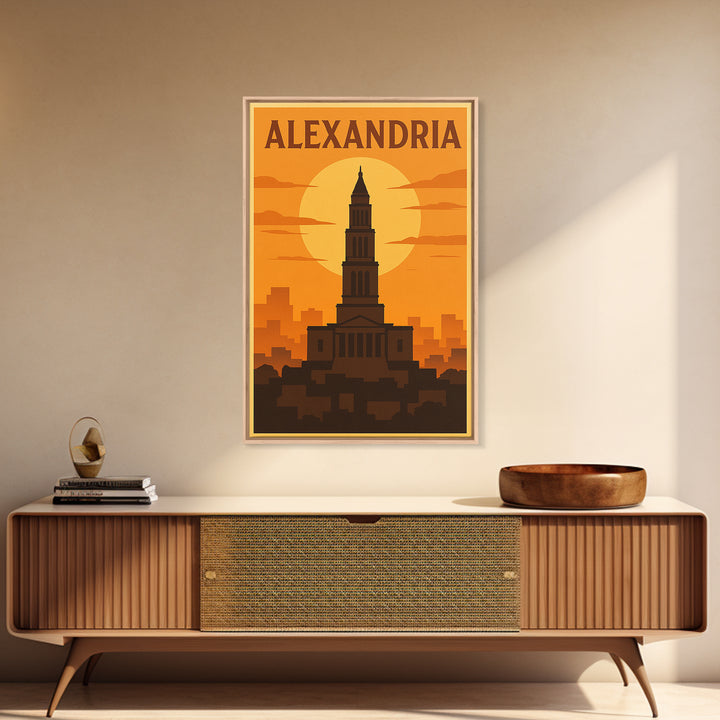 Alexandria Virginia Travel Poster, Canvas Print, Gold Art Deco Poster Art, Alexandria Travel Art, Travel Poster Art, Office Decor, Wall Art