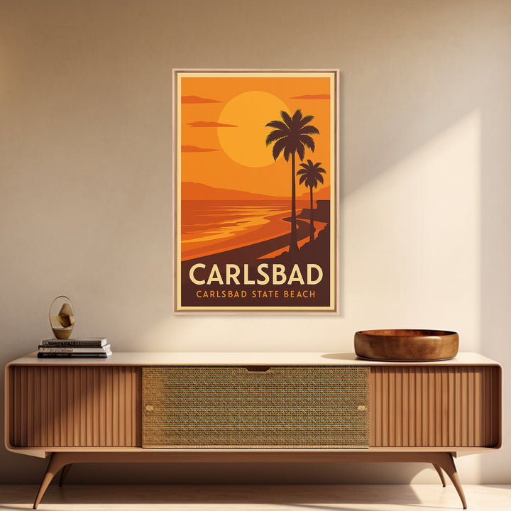 Carlsbad Travel Poster, Canvas Print, Golden Travel Poster Art, Carlsbad Art Print, Travel Art Print, City Travel Prints, Vintage Travel Art