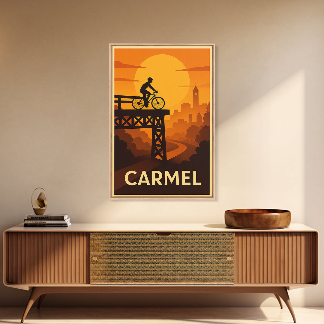 Carmel Travel Poster, Canvas Print, Golden Travel Poster Art, Carmel Poster Print, Travel Art Print, Mid Century Wall Art, Wanderlust Decor