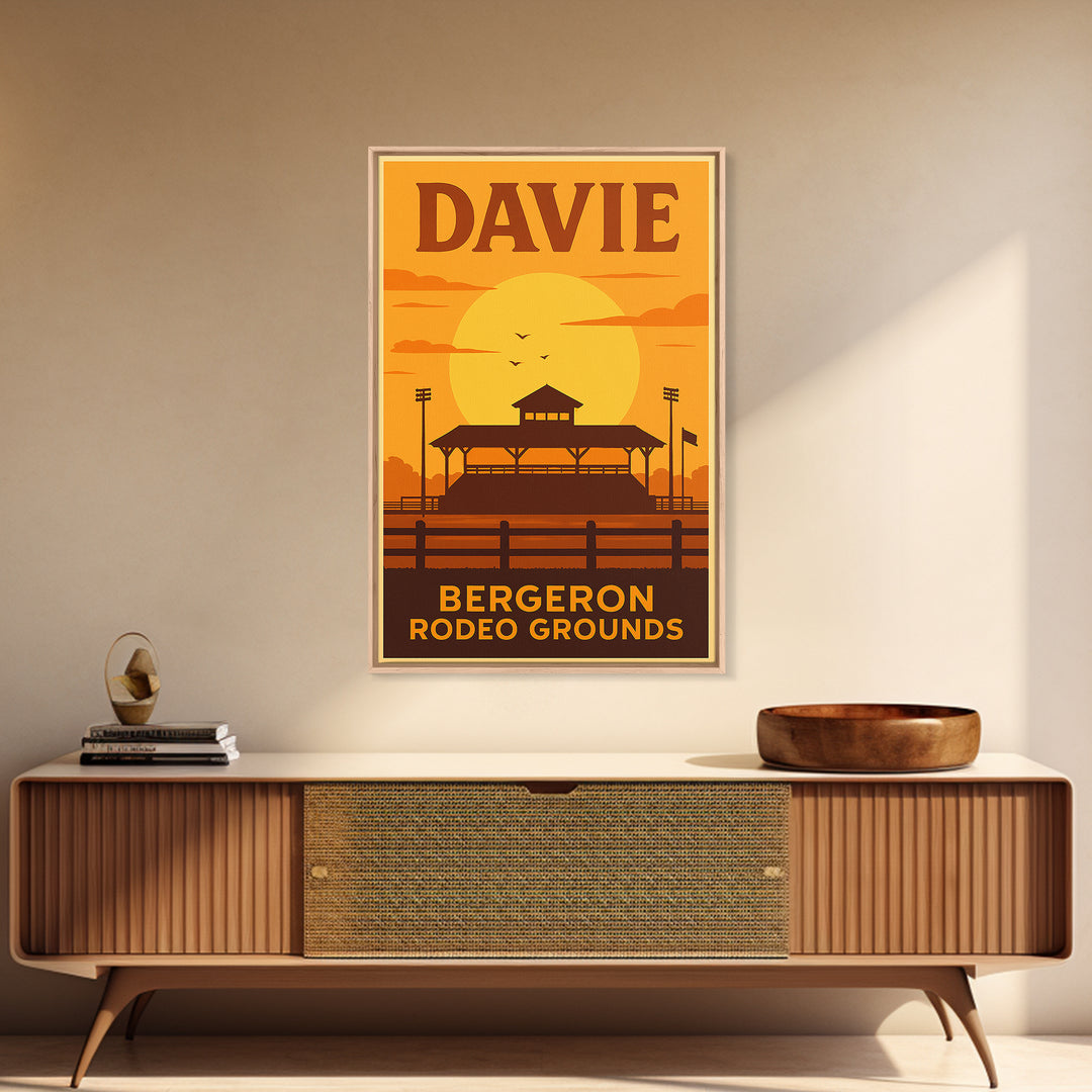 Davie Florida Travel Poster, Canvas Print, Vintage Deco Wall Art, Davie Travel Art, Mid Century Wall Art, Vintage City Poster, Poster Art