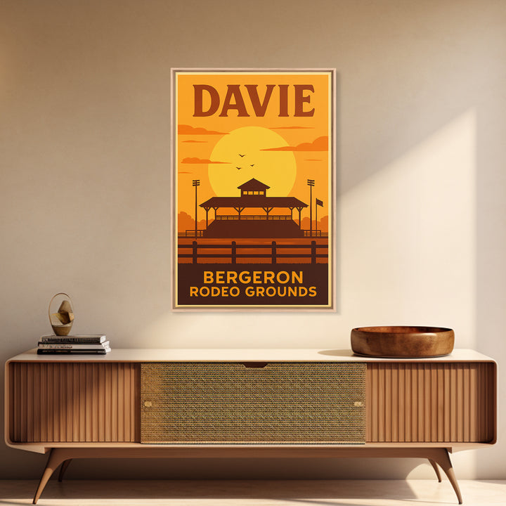 Davie Florida Travel Poster, Canvas Print, Vintage Deco Wall Art, Davie Travel Art, Mid Century Wall Art, Vintage City Poster, Poster Art
