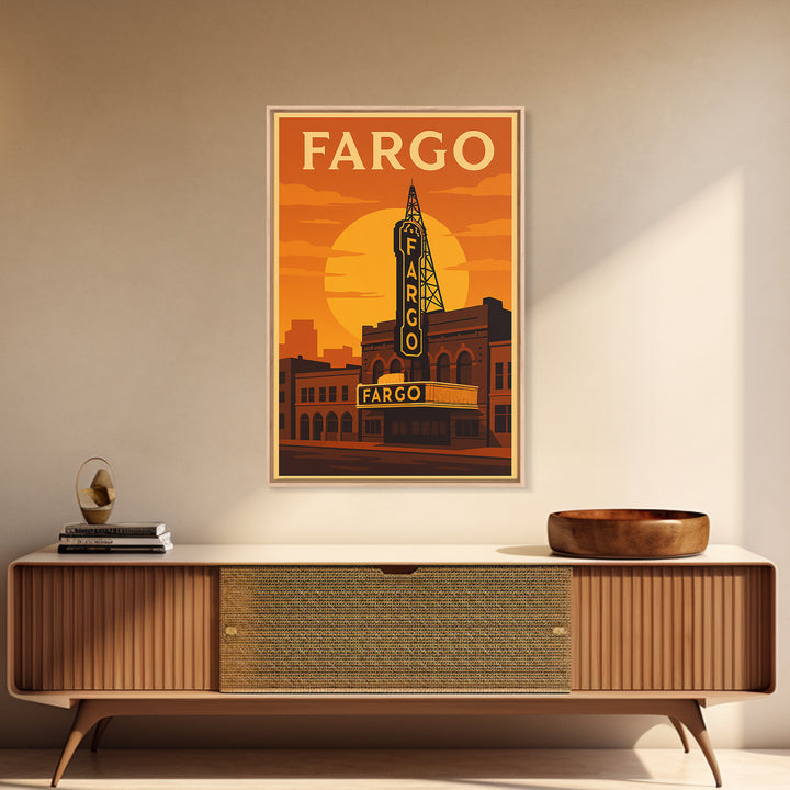 Fargo North Dakota Travel Poster, Canvas Print, Golden Travel Poster Art, Fargo Art Print, Travel Poster Set, Wall Art, Home Office Decor